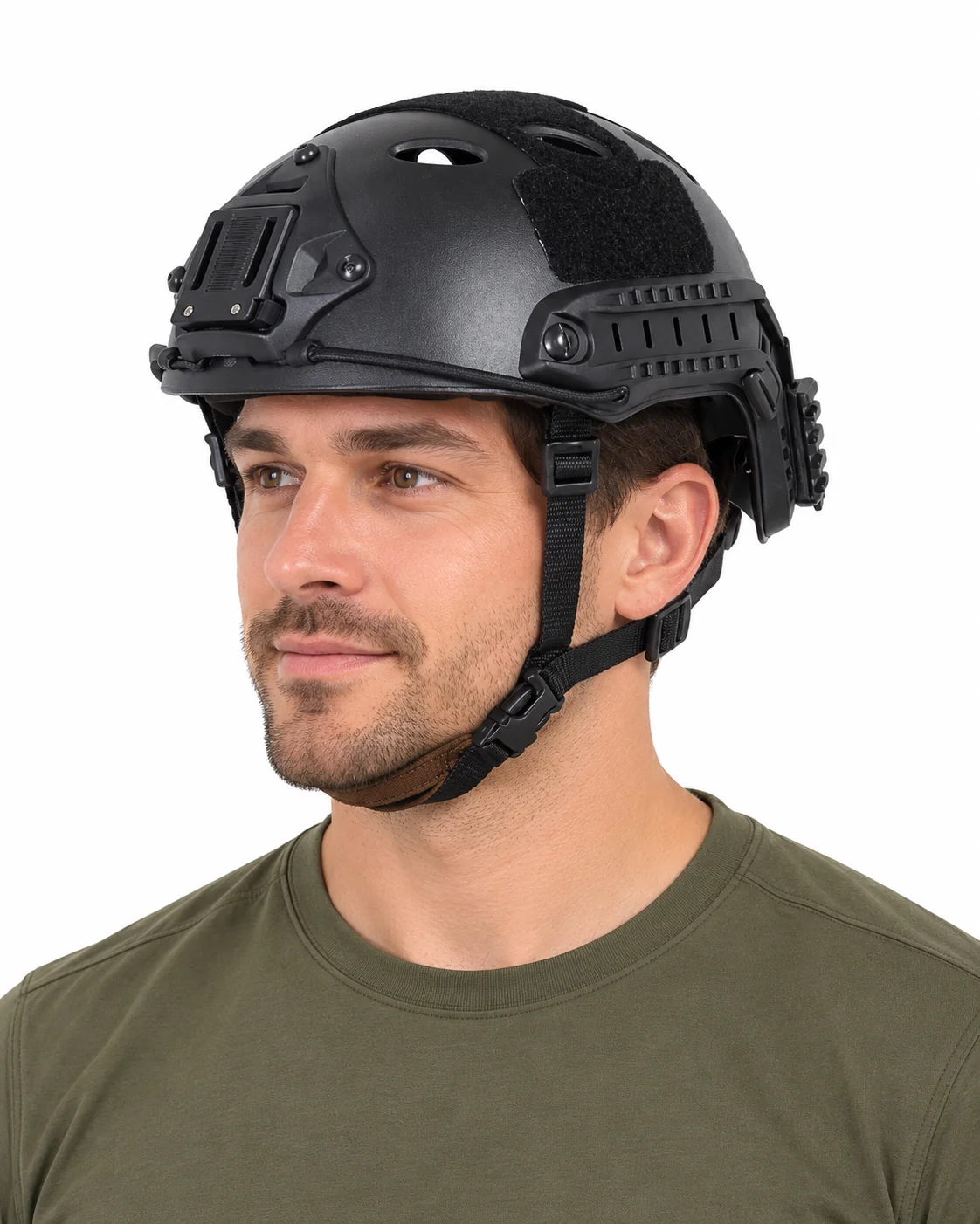 Non-Ballistic Bump Helmet shown on a model