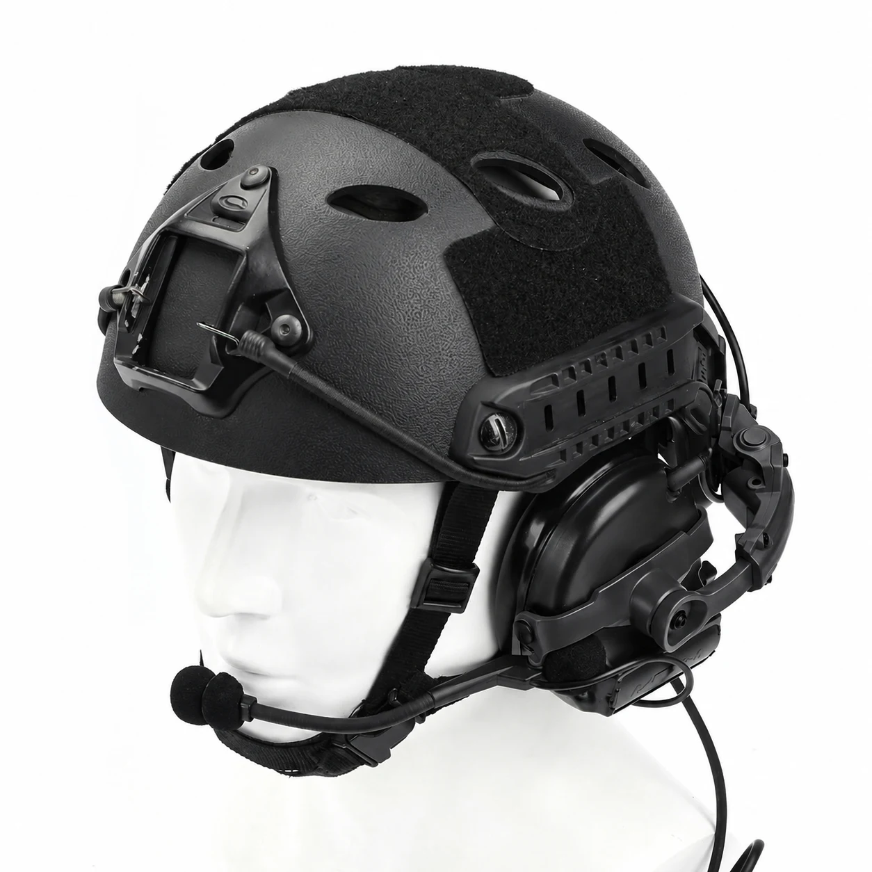 Rotating Helmet Rail Mount Kit shown installed on a helmet